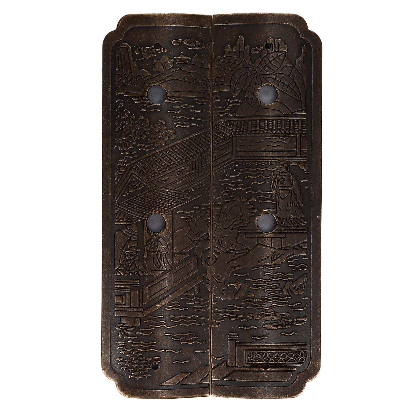 Antique Drawer Pendant Pulls Beautifully Engraved High Hardness Brass Book Cabinet Pull Handle for Dressers V1294-YM0523-3114220036111