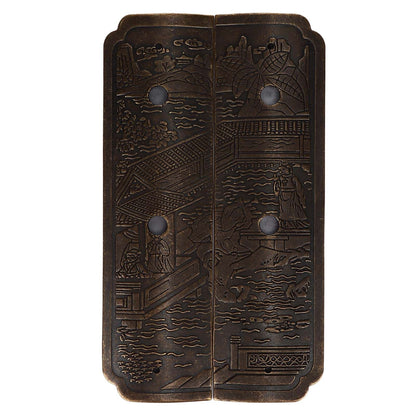 Antique Drawer Pendant Pulls Beautifully Engraved High Hardness Brass Book Cabinet Pull Handle for Dressers V1294-YM0523-3114220036111