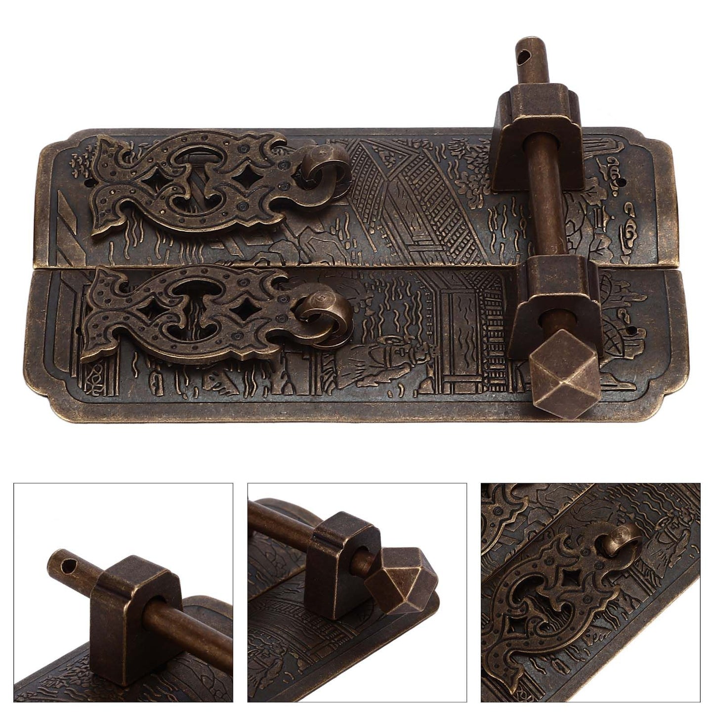 Antique Drawer Pendant Pulls Beautifully Engraved High Hardness Brass Book Cabinet Pull Handle for Dressers V1294-YM0523-3114220036111