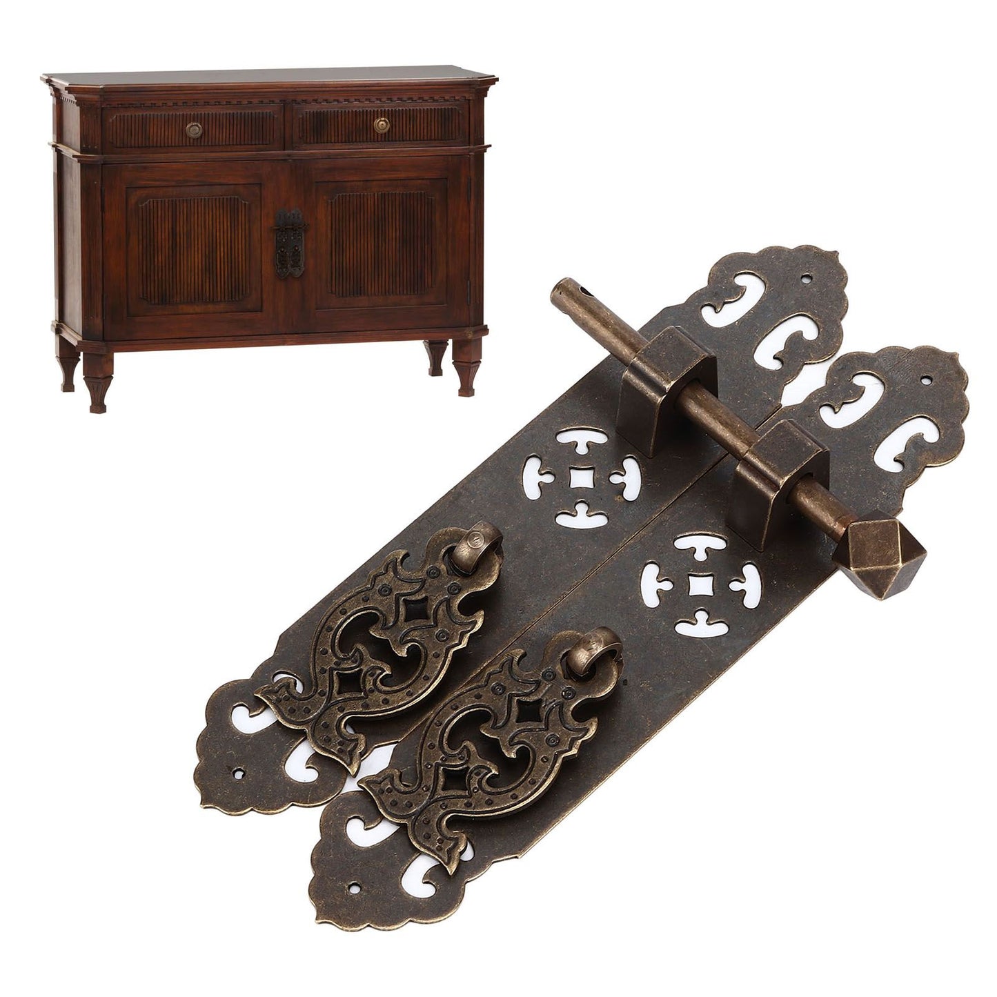 Antique Drawer Pendant Pulls Anti Rust Retro Elegant Brass Book Cabinet Pull Handle for Dressers Wardrobes V1294-YM0523-3114220036212