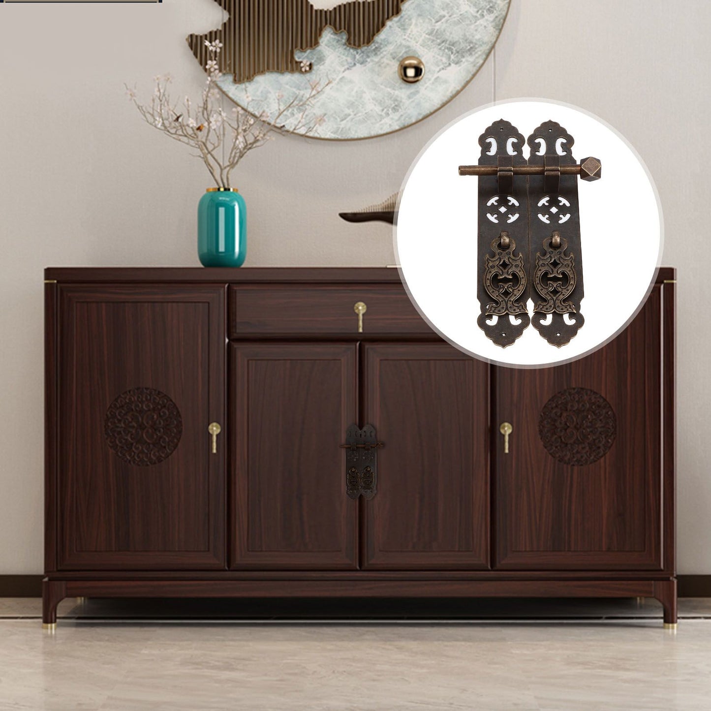 Antique Drawer Pendant Pulls Anti Rust Retro Elegant Brass Book Cabinet Pull Handle for Dressers Wardrobes V1294-YM0523-3114220036212