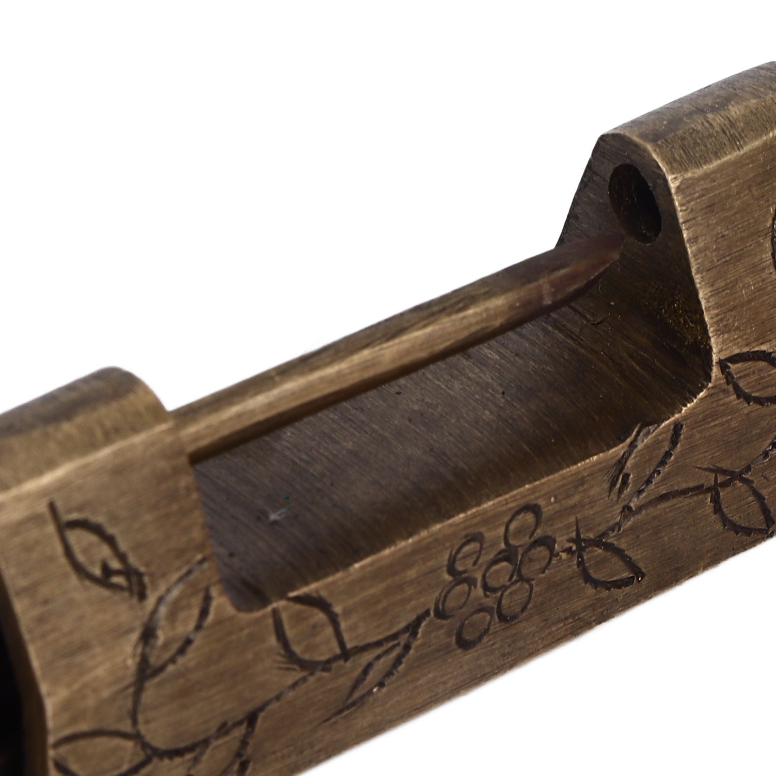 Chinese Antique Lock Retro Classic Pattern Design Bronze Brass Material 5x2cm/2.0x0.8in Horizontal Padlock V1294-YM0523-3114220036311