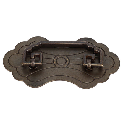 Antique Drawer Handle 12.8x7cm Wealth Blossoms Retro Chinese Style Brass Vintage Drawer Pulls with 2 Screws V1294-YM0523-3114220036411