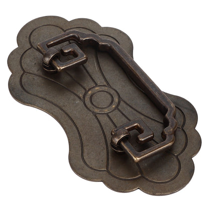 Antique Drawer Handle 12.8x7cm Wealth Blossoms Retro Chinese Style Brass Vintage Drawer Pulls with 2 Screws V1294-YM0523-3114220036411