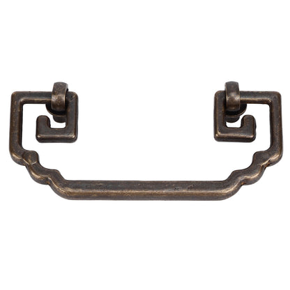 Antique Drawer Handle 12.8x7cm Wealth Blossoms Retro Chinese Style Brass Vintage Drawer Pulls with 2 Screws V1294-YM0523-3114220036411