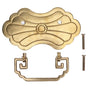 Antique Drawer Handle 12.8x7cm Wealth Blossoms Retro Chinese Style Brass Vintage Drawer Pulls with 2 Screws V1294-YM0523-3114220036412