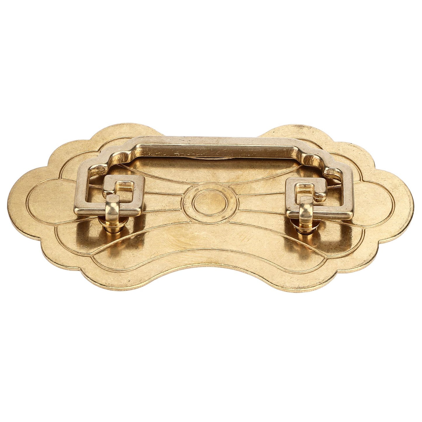 Antique Drawer Handle 12.8x7cm Wealth Blossoms Retro Chinese Style Brass Vintage Drawer Pulls with 2 Screws V1294-YM0523-3114220036412