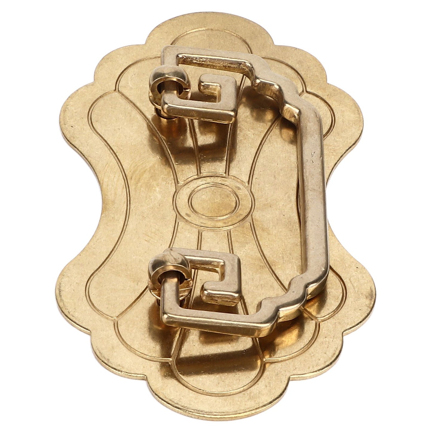 Antique Drawer Handle 12.8x7cm Wealth Blossoms Retro Chinese Style Brass Vintage Drawer Pulls with 2 Screws V1294-YM0523-3114220036412