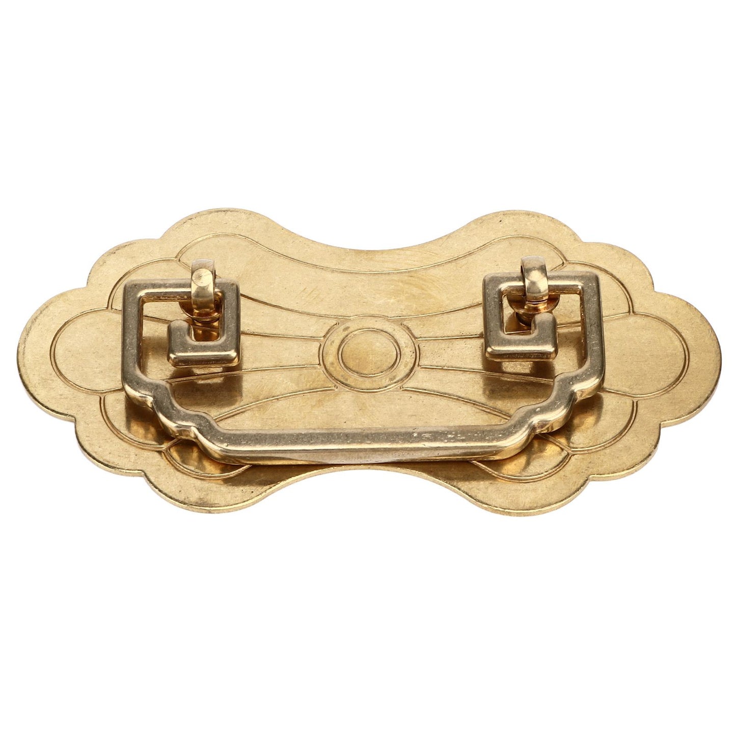 Antique Drawer Handle 12.8x7cm Wealth Blossoms Retro Chinese Style Brass Vintage Drawer Pulls with 2 Screws V1294-YM0523-3114220036412