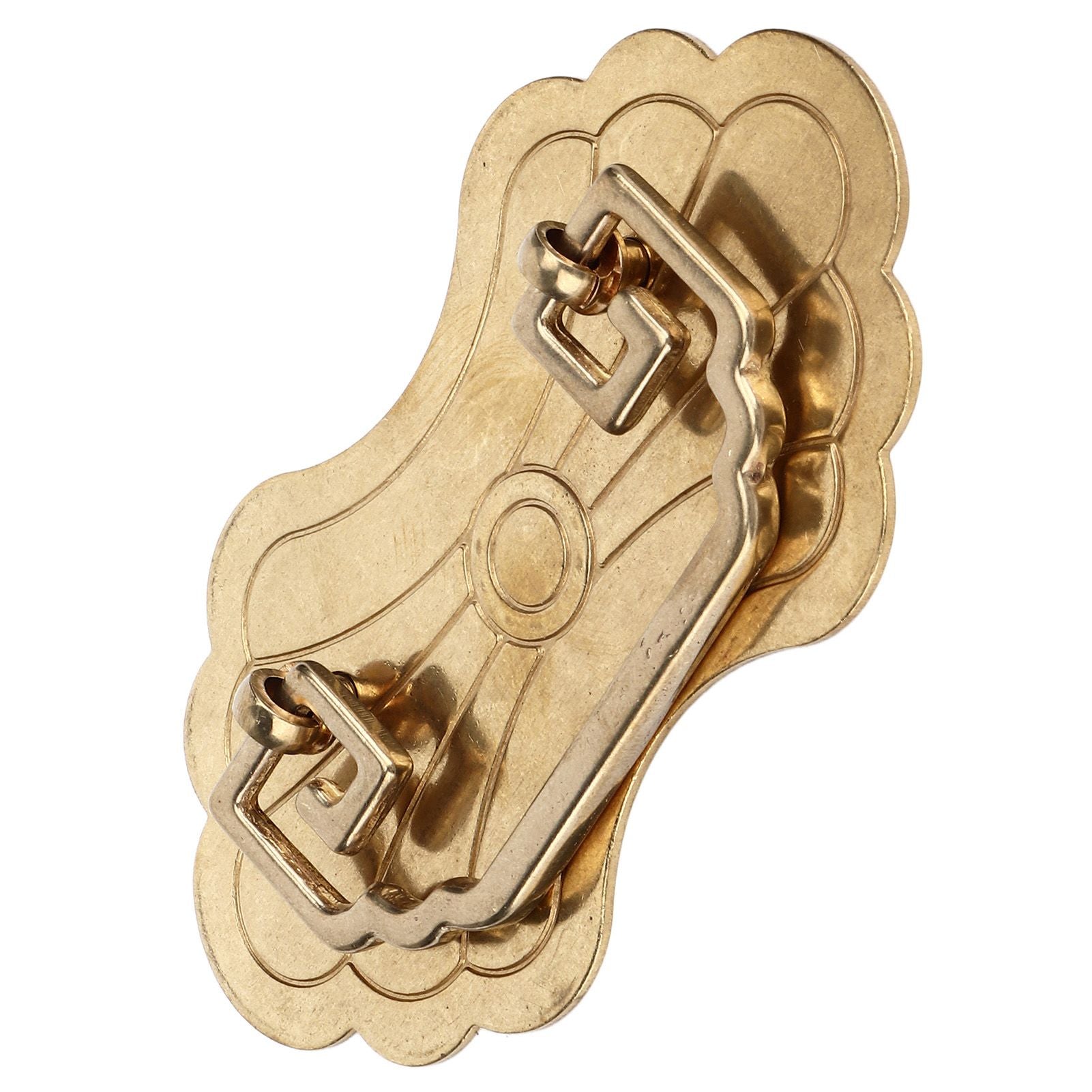 Antique Drawer Handle 12.8x7cm Wealth Blossoms Retro Chinese Style Brass Vintage Drawer Pulls with 2 Screws V1294-YM0523-3114220036412