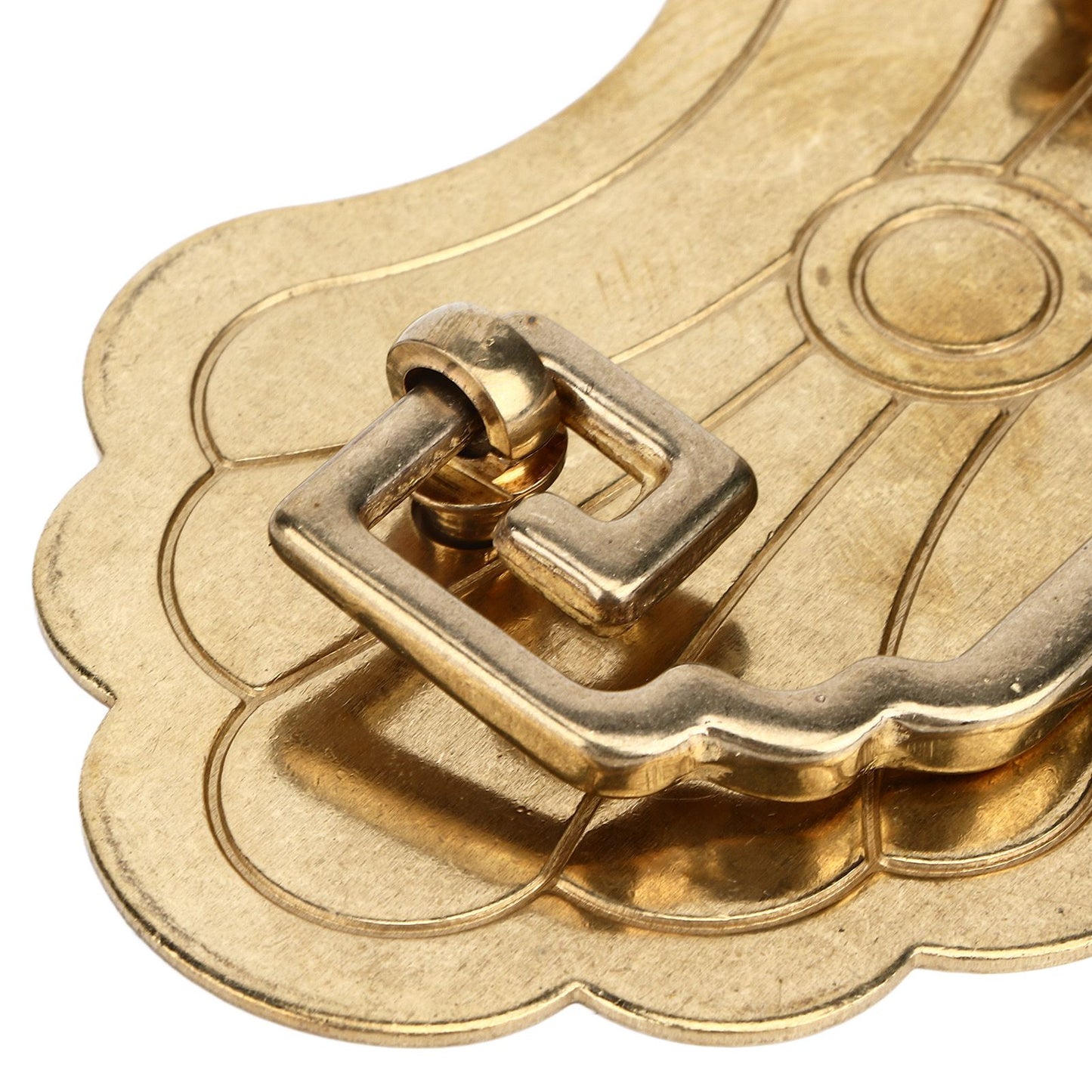 Antique Drawer Handle 12.8x7cm Wealth Blossoms Retro Chinese Style Brass Vintage Drawer Pulls with 2 Screws V1294-YM0523-3114220036412