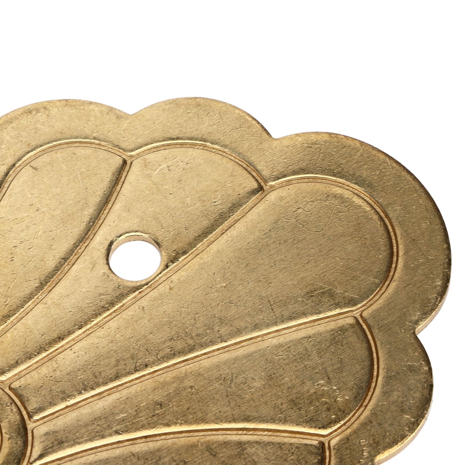 Antique Drawer Handle 12.8x7cm Wealth Blossoms Retro Chinese Style Brass Vintage Drawer Pulls with 2 Screws V1294-YM0523-3114220036412
