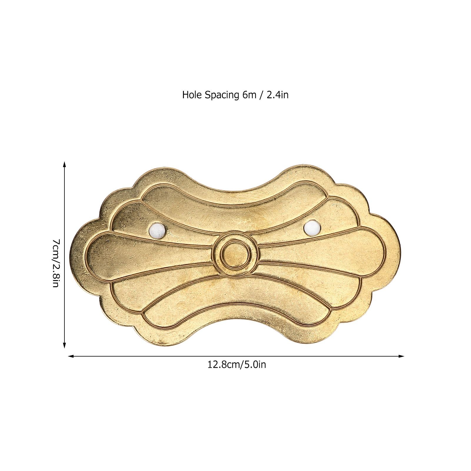 Antique Drawer Handle 12.8x7cm Wealth Blossoms Retro Chinese Style Brass Vintage Drawer Pulls with 2 Screws V1294-YM0523-3114220036412