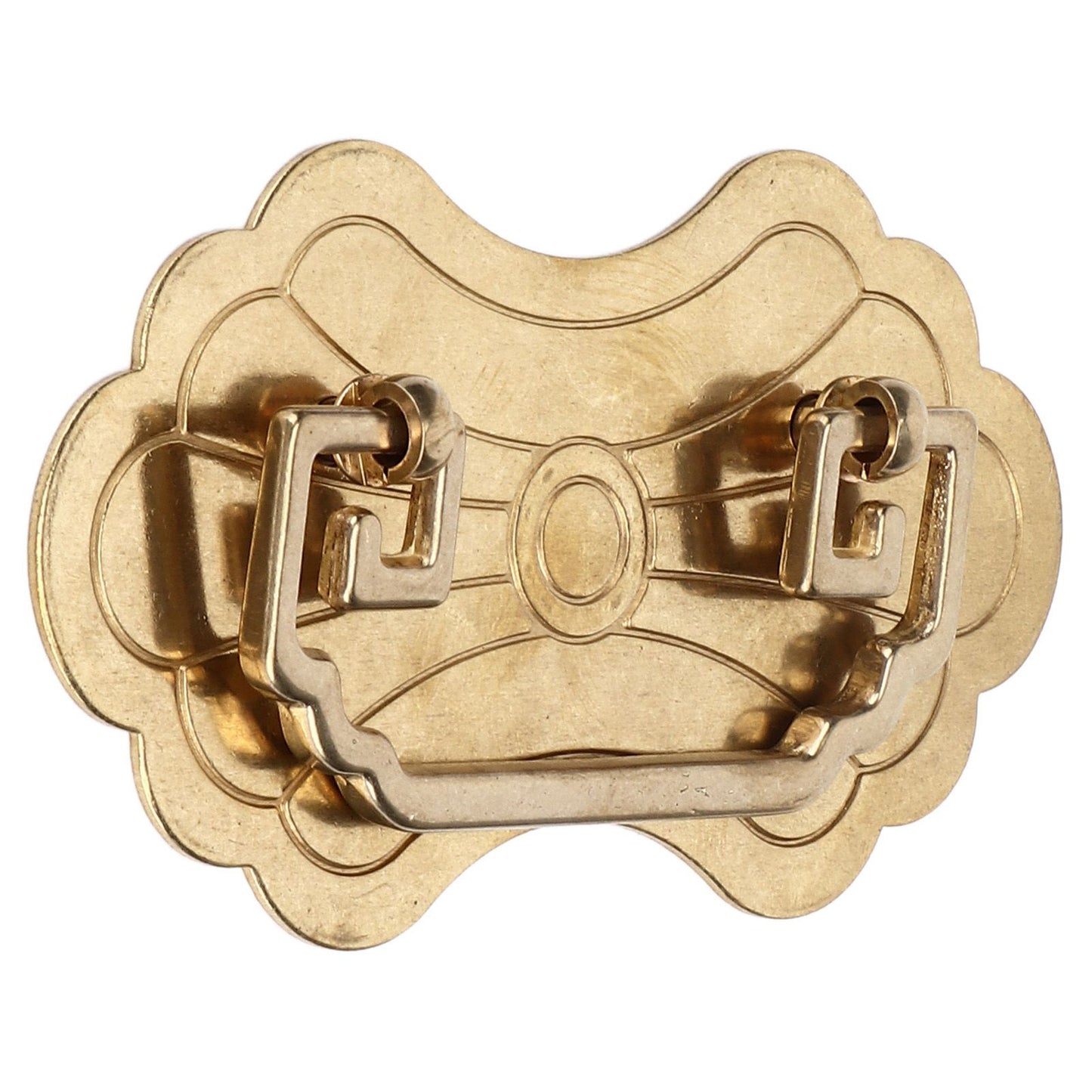 Antique Drawer Handle 12.8x7cm Wealth Blossoms Retro Chinese Style Brass Vintage Drawer Pulls with 2 Screws V1294-YM0523-3114220036412