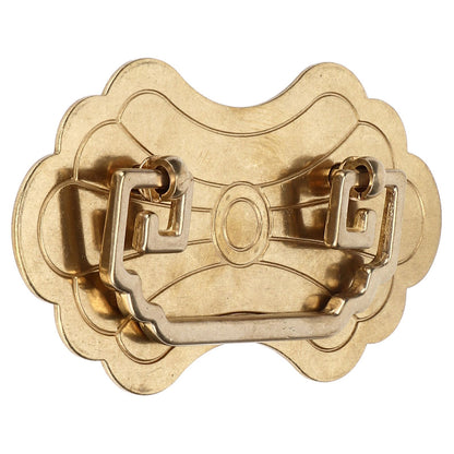 Antique Drawer Handle 12.8x7cm Wealth Blossoms Retro Chinese Style Brass Vintage Drawer Pulls with 2 Screws V1294-YM0523-3114220036412