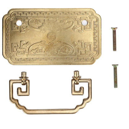 Antique Drawer Handle Tetragonal Bat Handle Antique Chinese Retro Style Drawer Pulls with 2 Screws for V1294-YM0523-3114220036511