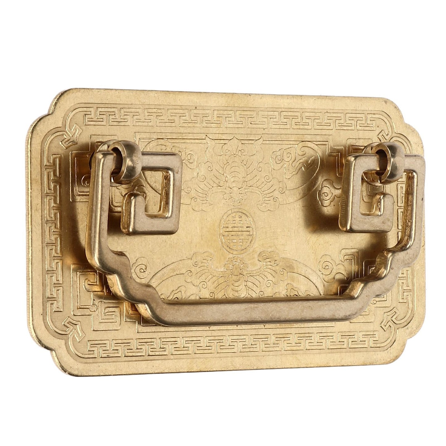 Antique Drawer Handle Tetragonal Bat Handle Antique Chinese Retro Style Drawer Pulls with 2 Screws for V1294-YM0523-3114220036511