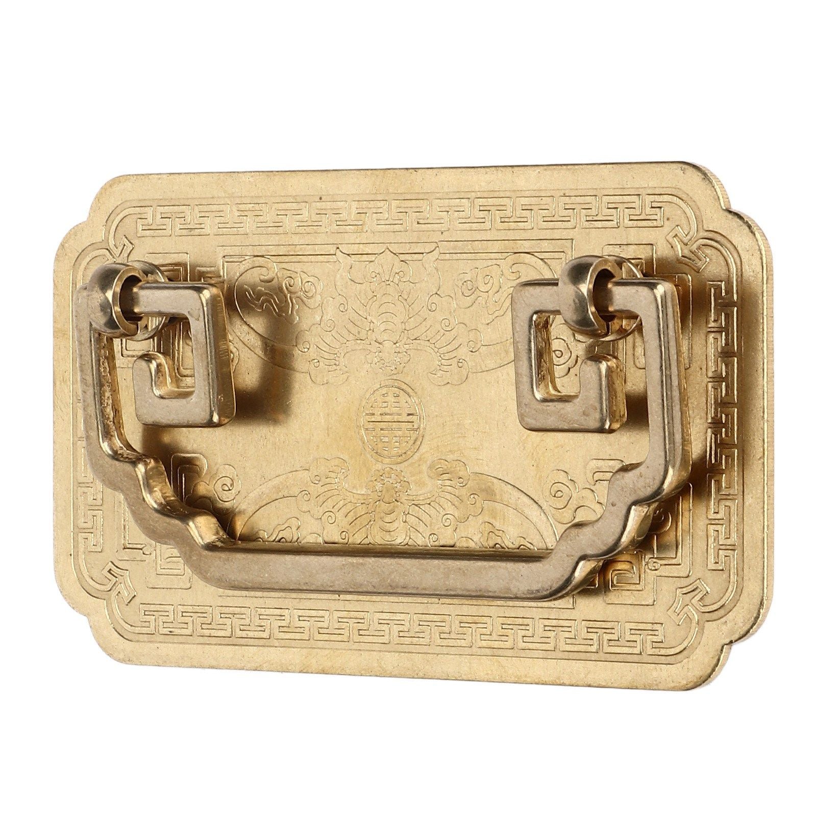 Antique Drawer Handle Tetragonal Bat Handle Antique Chinese Retro Style Drawer Pulls with 2 Screws for V1294-YM0523-3114220036511