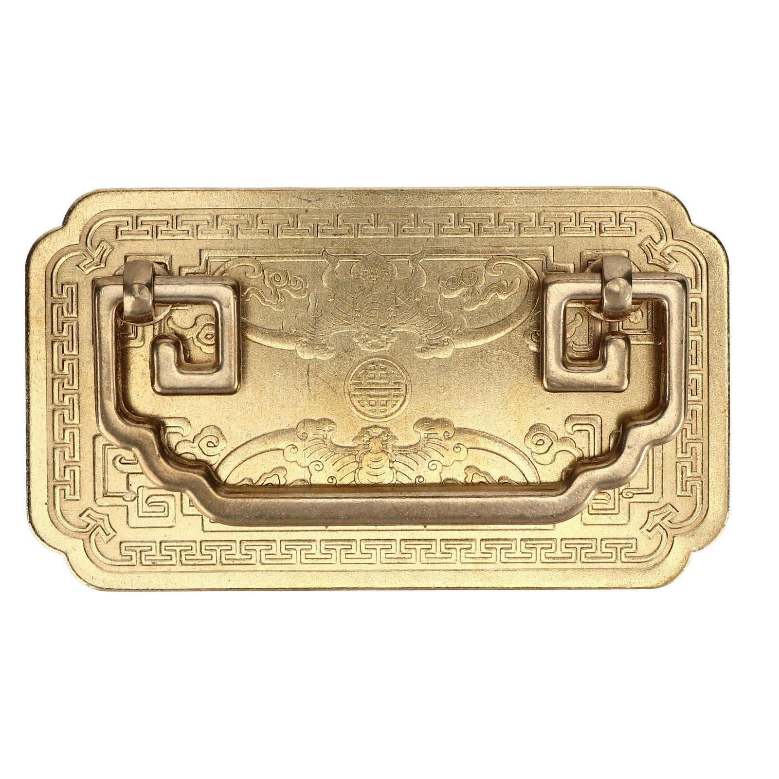 Antique Drawer Handle Tetragonal Bat Handle Antique Chinese Retro Style Drawer Pulls with 2 Screws for V1294-YM0523-3114220036511