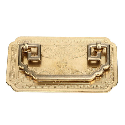 Antique Drawer Handle Tetragonal Bat Handle Antique Chinese Retro Style Drawer Pulls with 2 Screws for V1294-YM0523-3114220036511