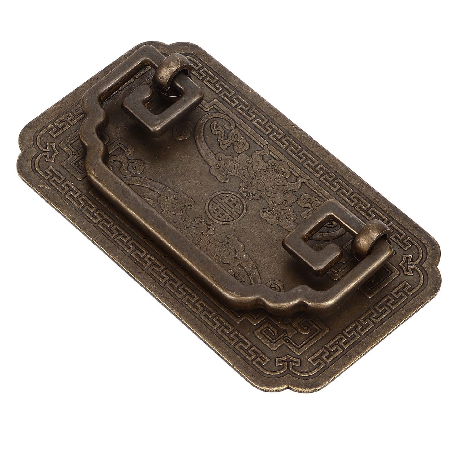 Antique Drawer Handle Tetragonal Bat Handle Antique Chinese Retro Style Drawer Pulls with 2 Screws for V1294-YM0523-3114220036512