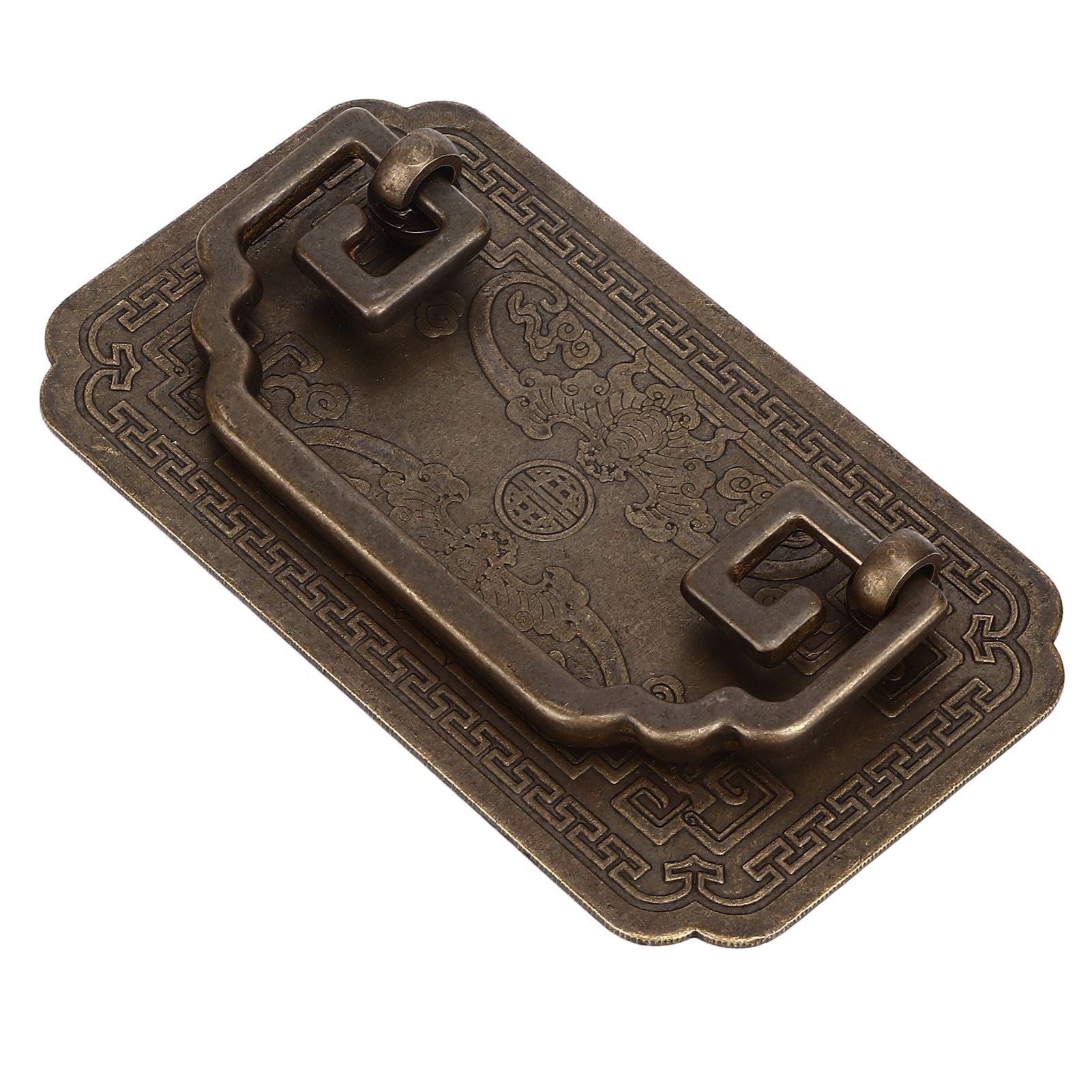Antique Drawer Handle Tetragonal Bat Handle Antique Chinese Retro Style Drawer Pulls with 2 Screws for V1294-YM0523-3114220036512