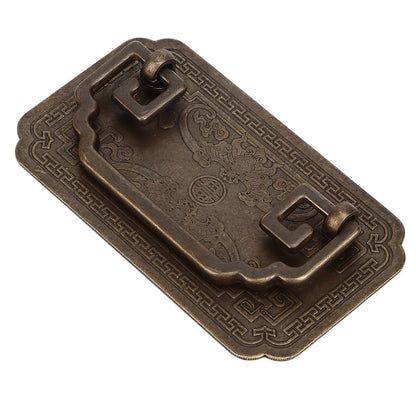 Antique Drawer Handle Tetragonal Bat Handle Antique Chinese Retro Style Drawer Pulls with 2 Screws for V1294-YM0523-3114220036512