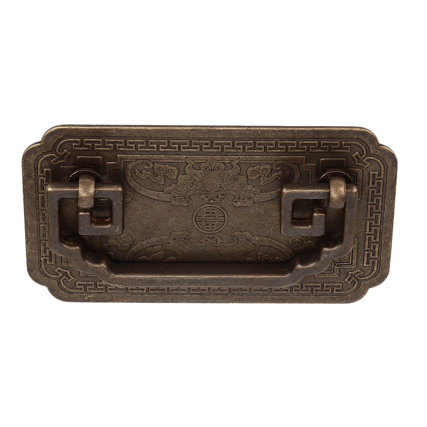 Antique Drawer Handle Tetragonal Bat Handle Antique Chinese Retro Style Drawer Pulls with 2 Screws for V1294-YM0523-3114220036512