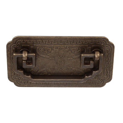Antique Drawer Handle Tetragonal Bat Handle Antique Chinese Retro Style Drawer Pulls with 2 Screws for V1294-YM0523-3114220036512