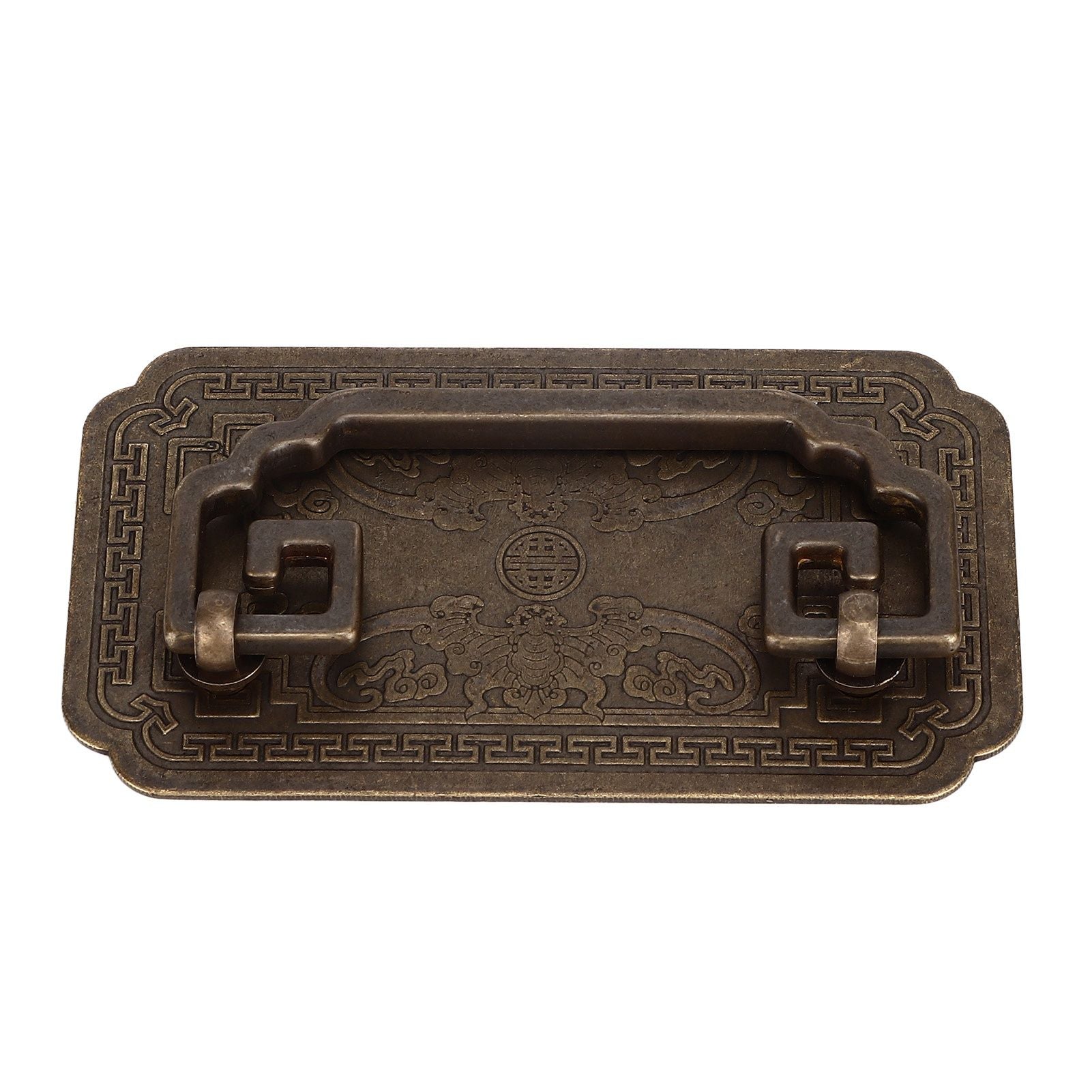 Antique Drawer Handle Tetragonal Bat Handle Antique Chinese Retro Style Drawer Pulls with 2 Screws for V1294-YM0523-3114220036512