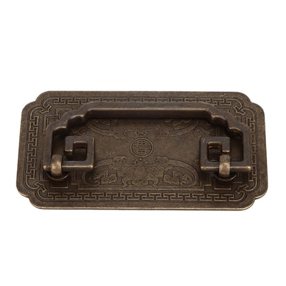 Antique Drawer Handle Tetragonal Bat Handle Antique Chinese Retro Style Drawer Pulls with 2 Screws for V1294-YM0523-3114220036512