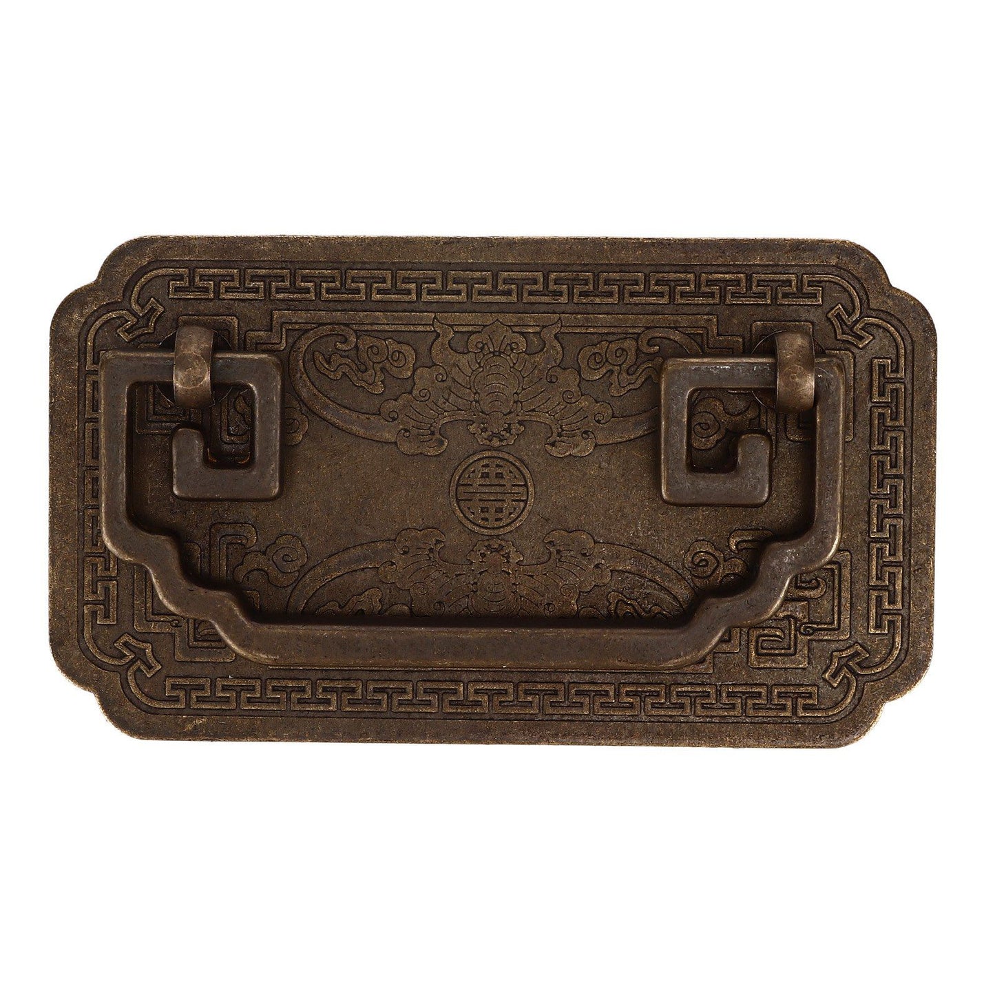 Antique Drawer Handle Tetragonal Bat Handle Antique Chinese Retro Style Drawer Pulls with 2 Screws for V1294-YM0523-3114220036512