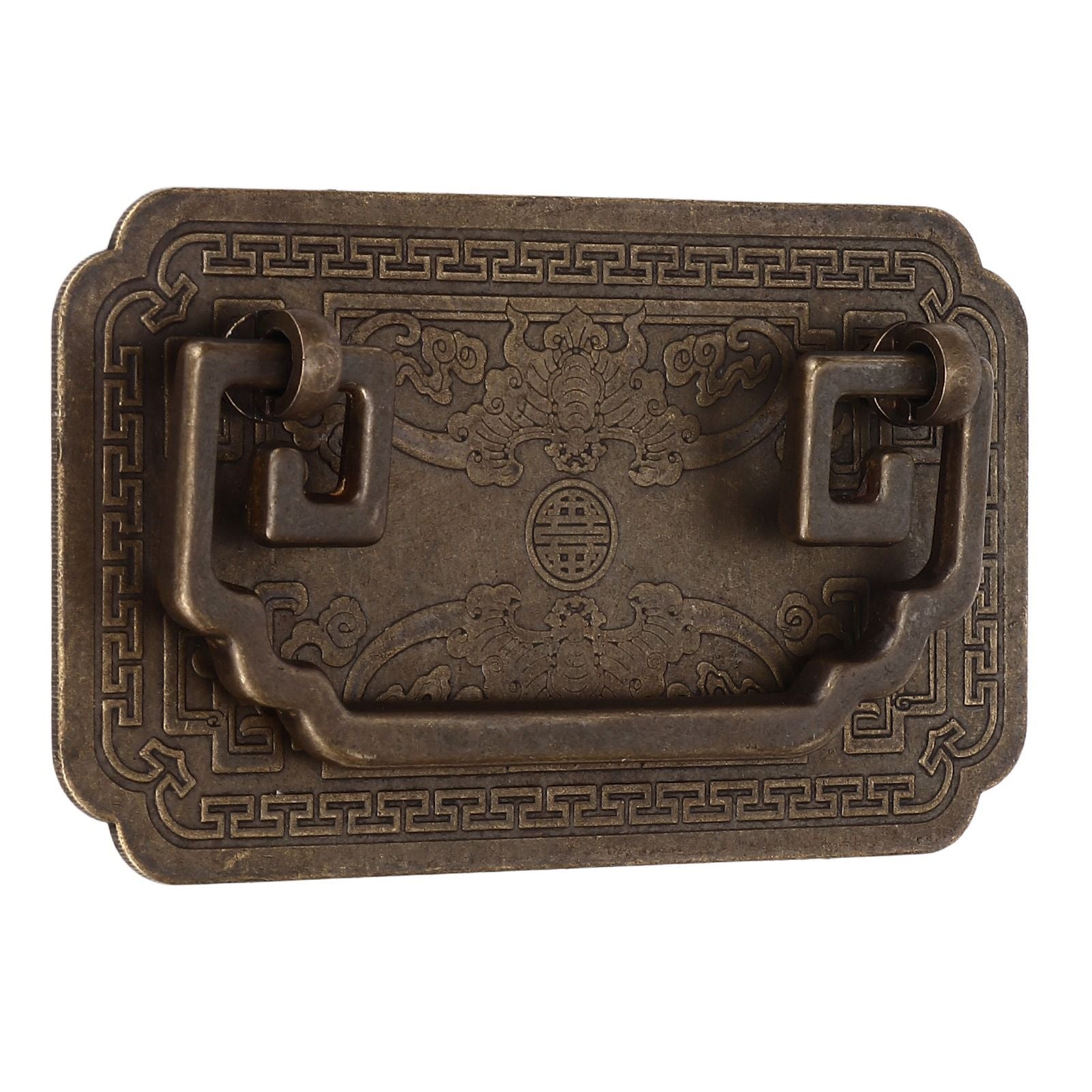 Antique Drawer Handle Tetragonal Bat Handle Antique Chinese Retro Style Drawer Pulls with 2 Screws for V1294-YM0523-3114220036512