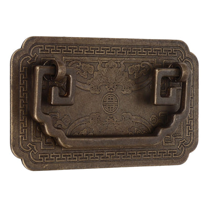 Antique Drawer Handle Tetragonal Bat Handle Antique Chinese Retro Style Drawer Pulls with 2 Screws for V1294-YM0523-3114220036512
