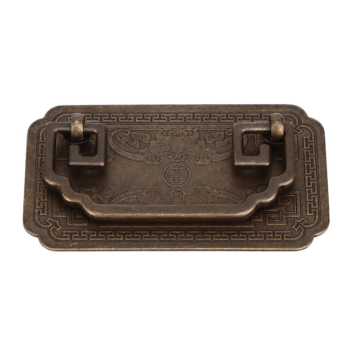 Antique Drawer Handle Tetragonal Bat Handle Antique Chinese Retro Style Drawer Pulls with 2 Screws for V1294-YM0523-3114220036512