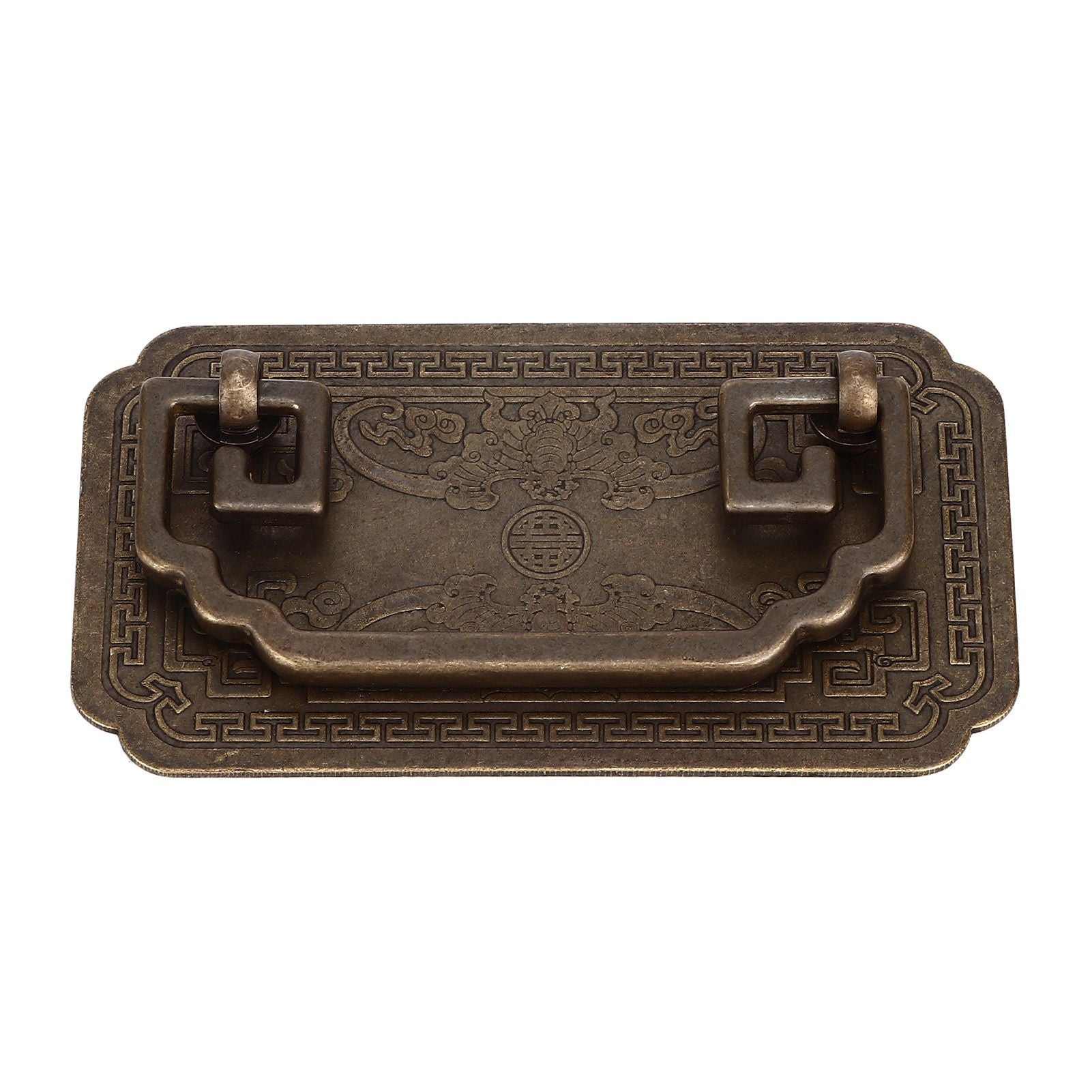 Antique Drawer Handle Tetragonal Bat Handle Antique Chinese Retro Style Drawer Pulls with 2 Screws for V1294-YM0523-3114220036512