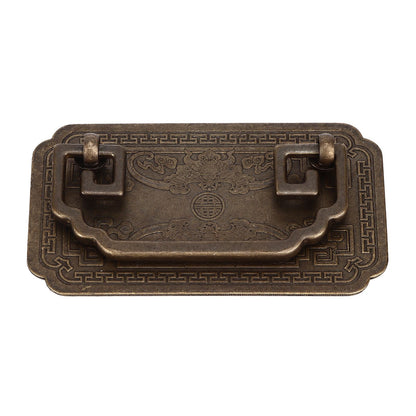 Antique Drawer Handle Tetragonal Bat Handle Antique Chinese Retro Style Drawer Pulls with 2 Screws for V1294-YM0523-3114220036512