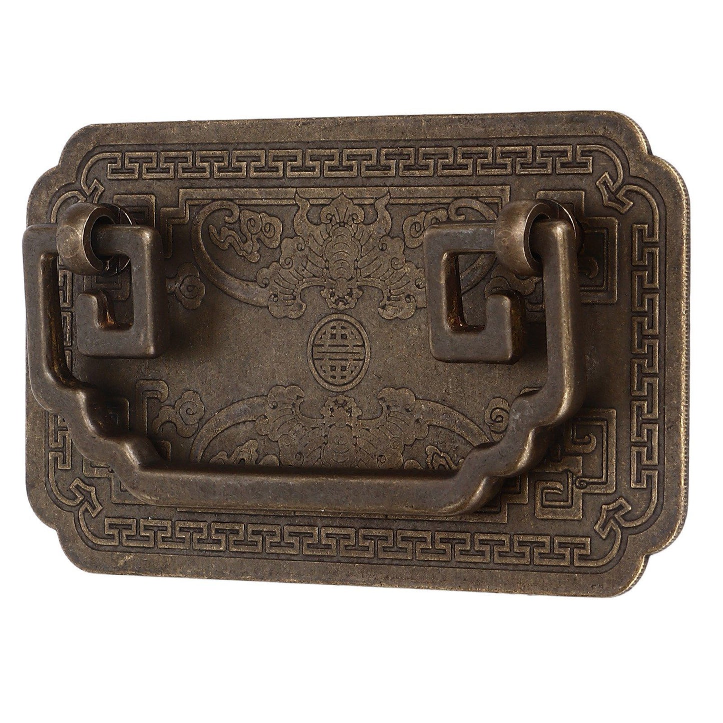 Antique Drawer Handle Tetragonal Bat Handle Antique Chinese Retro Style Drawer Pulls with 2 Screws for V1294-YM0523-3114220036512