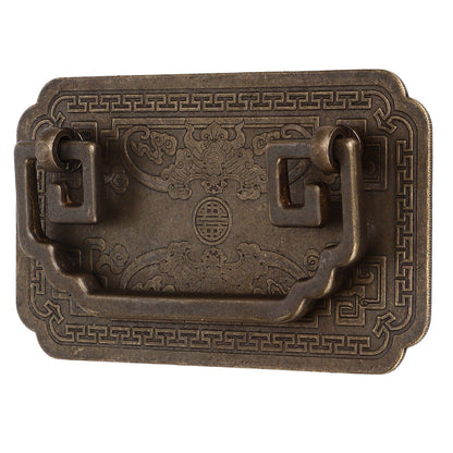 Antique Drawer Handle Tetragonal Bat Handle Antique Chinese Retro Style Drawer Pulls with 2 Screws for V1294-YM0523-3114220036512