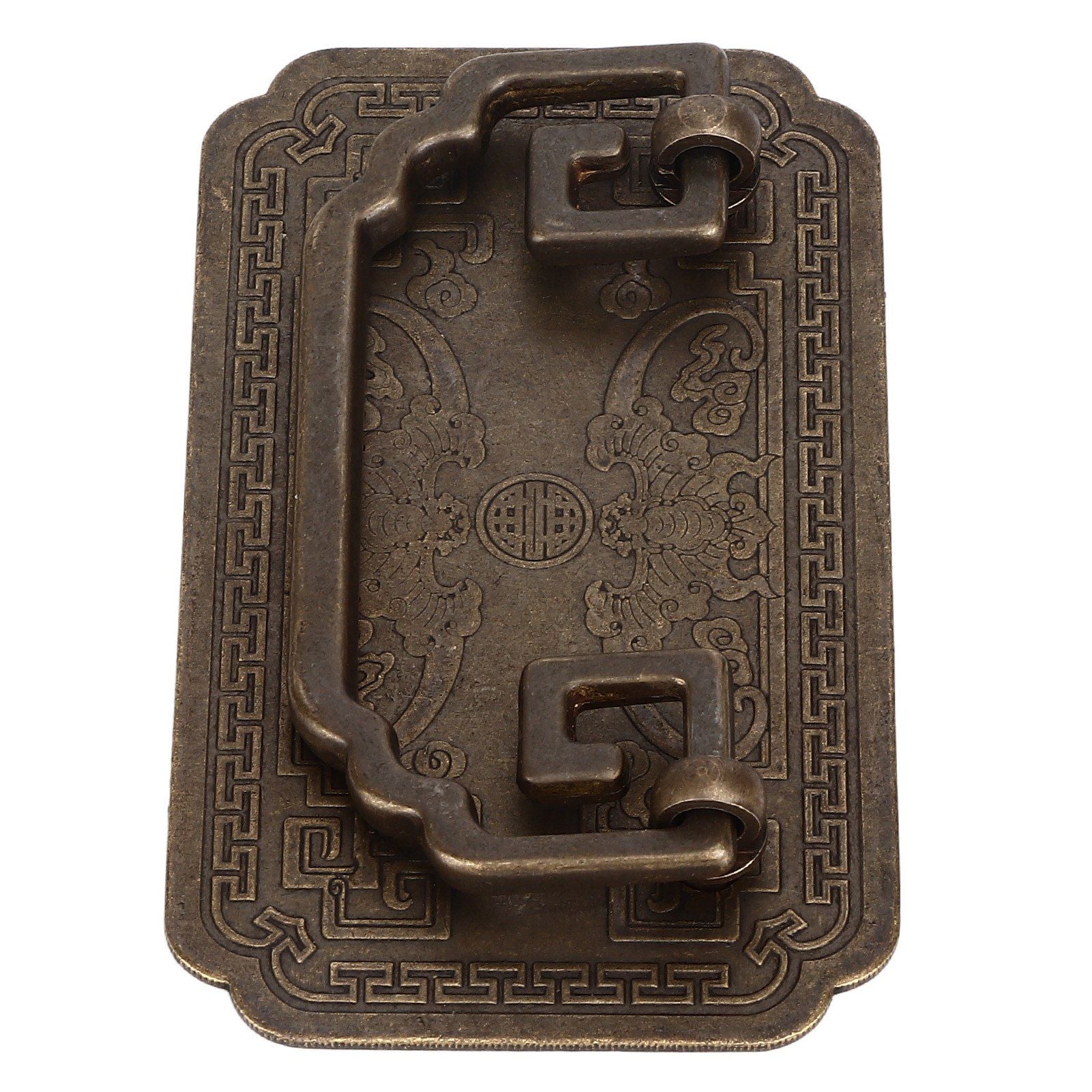 Antique Drawer Handle Tetragonal Bat Handle Antique Chinese Retro Style Drawer Pulls with 2 Screws for V1294-YM0523-3114220036512