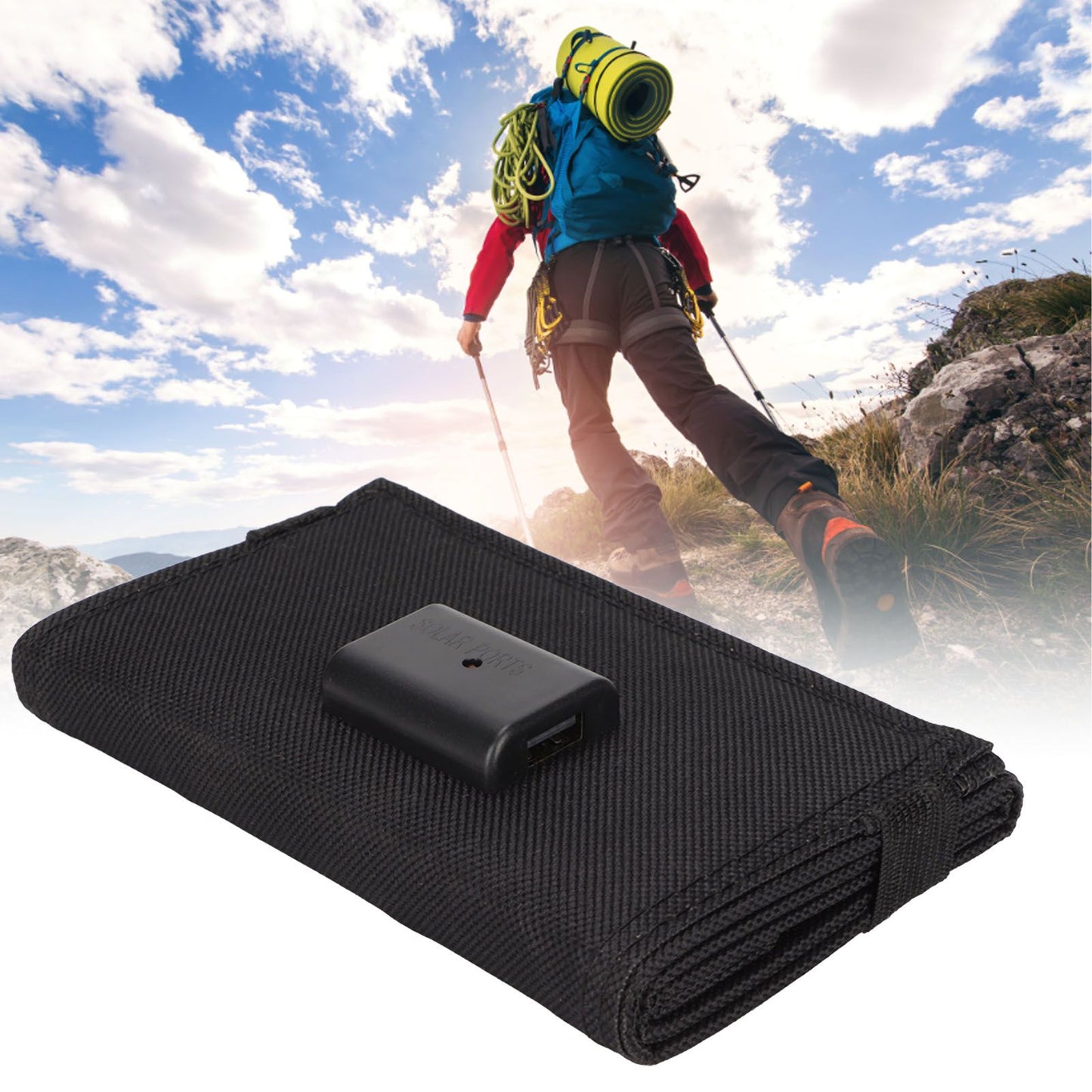 Solar Panel Charger 10W 5V High Conversion Efficiency Semi Flexible Foldable Portable Solar Panel for Mobile V1294-YM0523-3114220037511