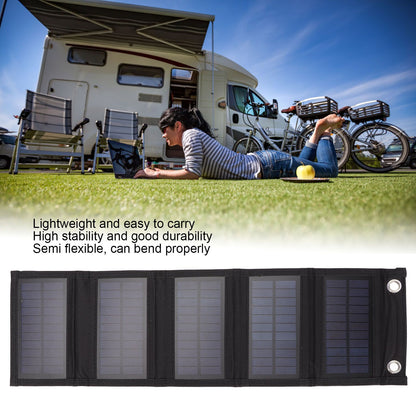 Solar Panel Charger 10W 5V High Conversion Efficiency Semi Flexible Foldable Portable Solar Panel for Mobile V1294-YM0523-3114220037511