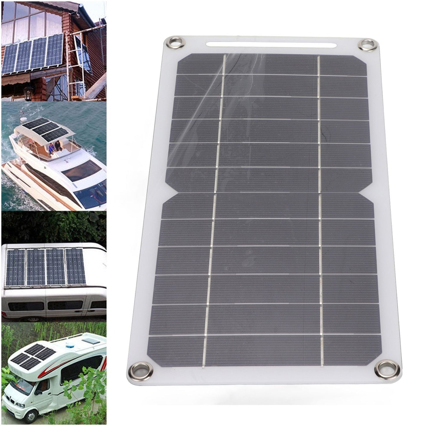 Solar Panel 6W 5V Monocrystalline Silicon Durable Semi Flexible Portable Solar Panel Charger for Car Boat V1294-YM0523-3114220037911