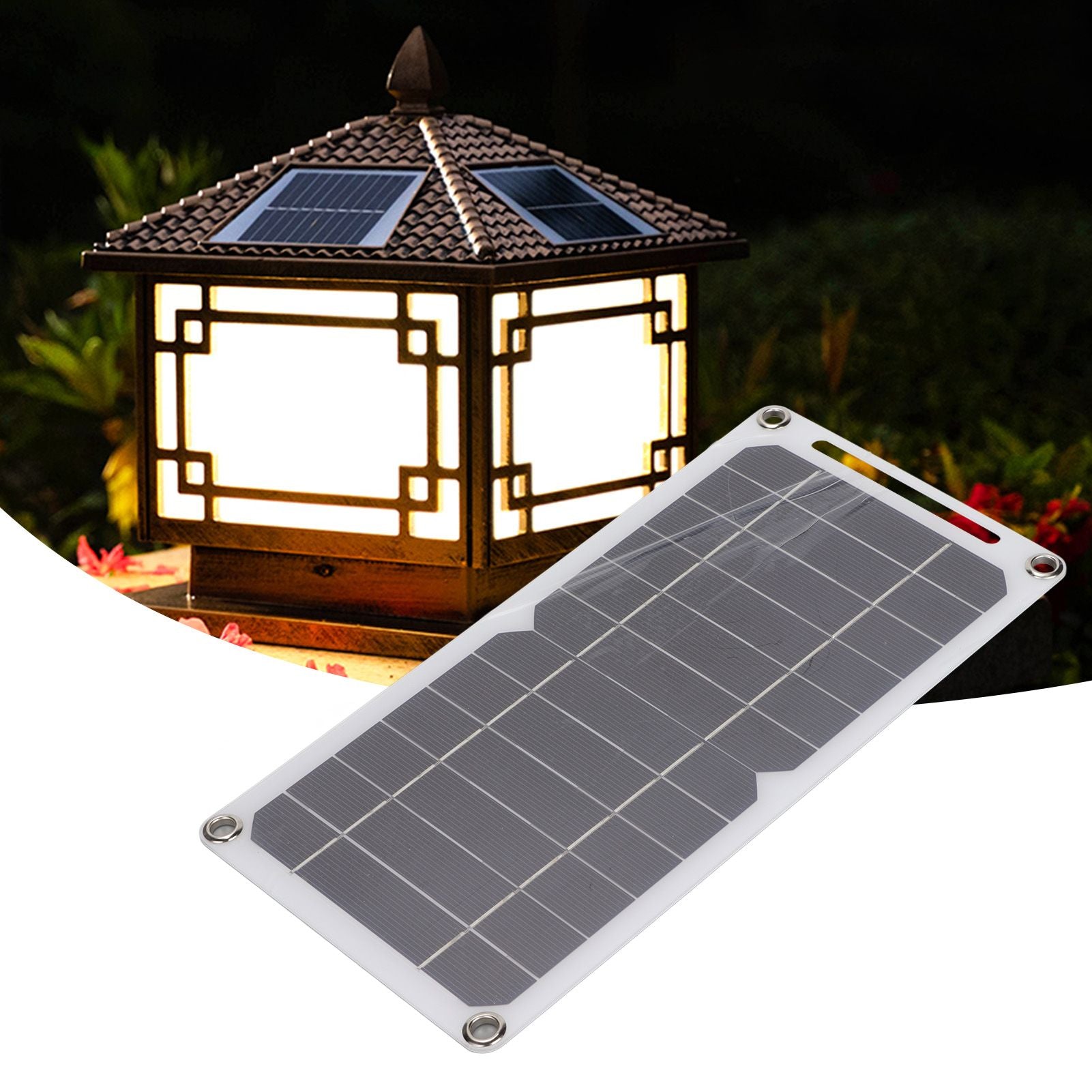 Solar Panel 6W 5V Monocrystalline Silicon Durable Semi Flexible Portable Solar Panel Charger for Car Boat V1294-YM0523-3114220037911