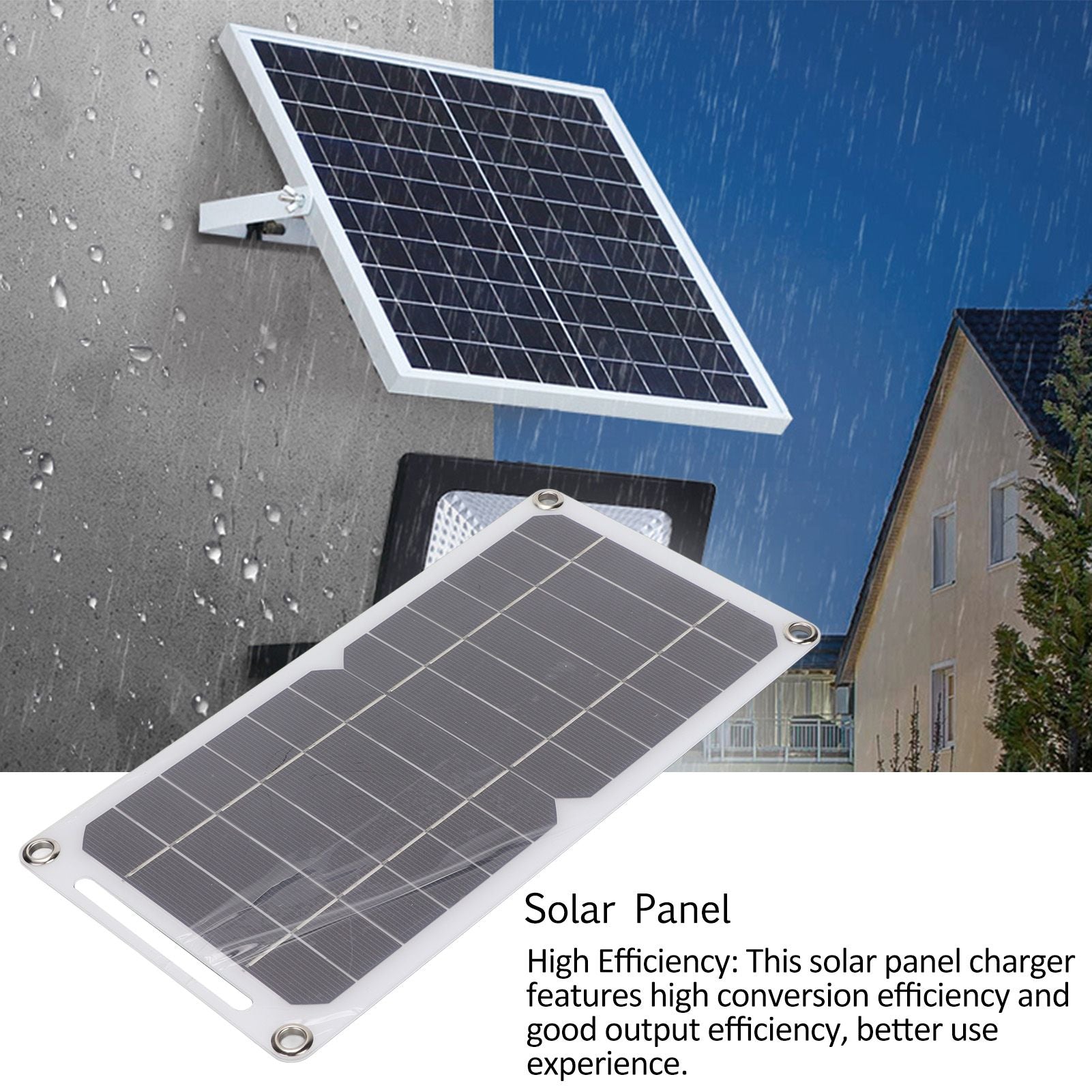 Solar Panel 6W 5V Monocrystalline Silicon Durable Semi Flexible Portable Solar Panel Charger for Car Boat V1294-YM0523-3114220037911