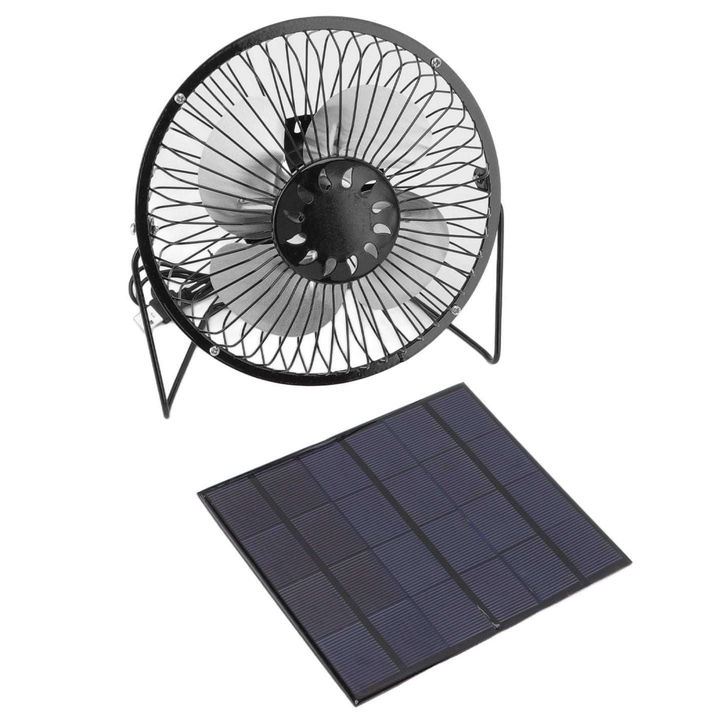 Mini Solar Fan 6V 3.5W USB Solar Powered Black Polysilicon Material Portable Solar Panel Fan for Picnic V1294-YM0523-3114220038211