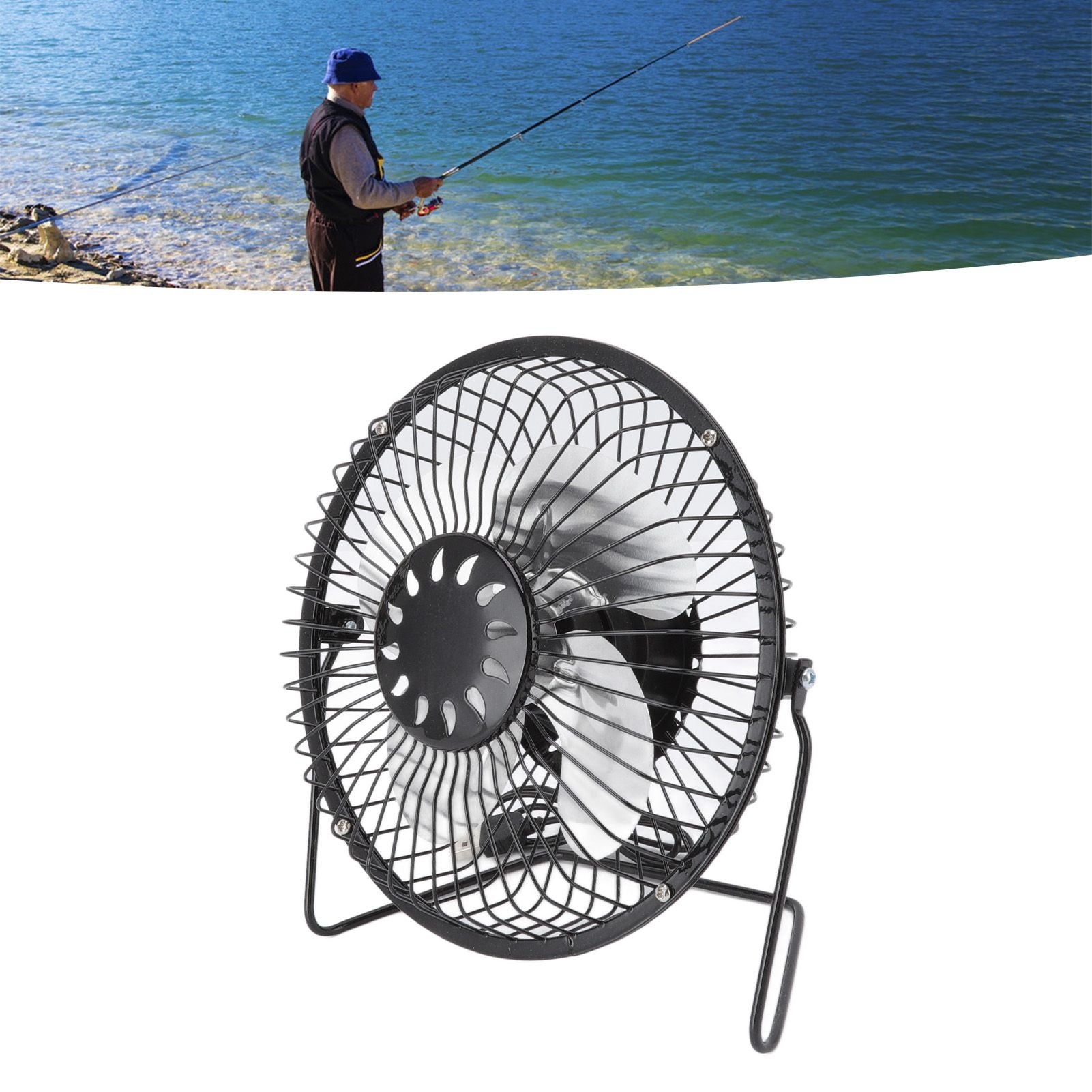 Mini Solar Fan 6V 3.5W USB Solar Powered Black Polysilicon Material Portable Solar Panel Fan for Picnic V1294-YM0523-3114220038211
