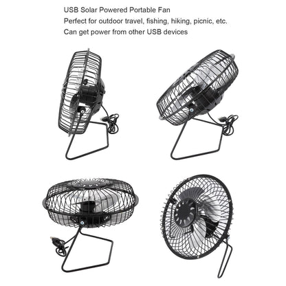 Mini Solar Fan 6V 3.5W USB Solar Powered Black Polysilicon Material Portable Solar Panel Fan for Picnic V1294-YM0523-3114220038211