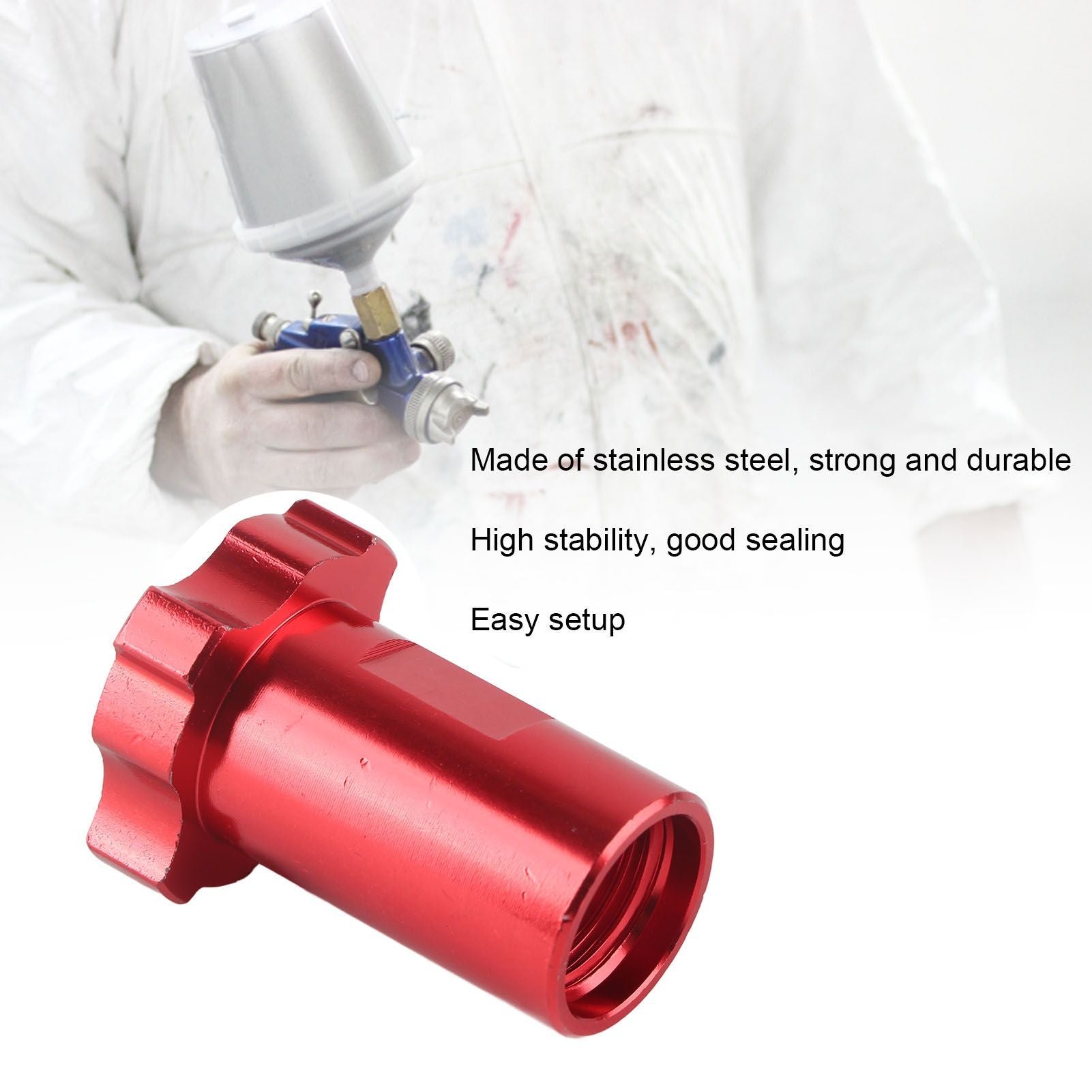 M16 1.5mm Spray Cup Connector Pot Joints Stainless Steel Disposable Pot Connector Airbrush Adapter Internal V1294-YM0523-3114220040011