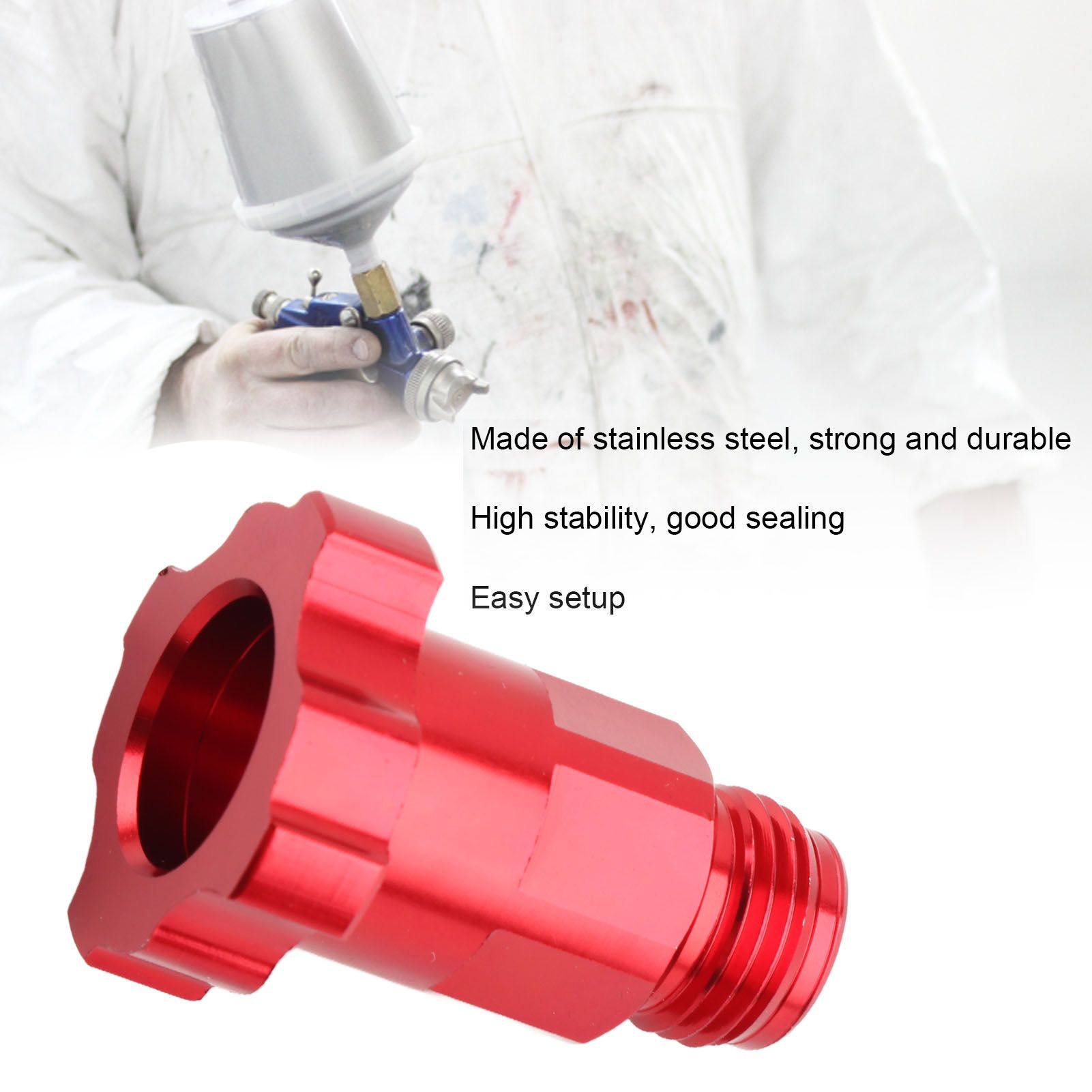 M16 1.5mm Spray Cup Connector Pot Joints Stainless Steel Disposable Pot Connector Airbrush Adapter External V1294-YM0523-3114220040012